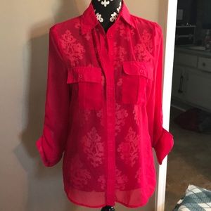 Rue21 Fushia Pink Blouse Button up